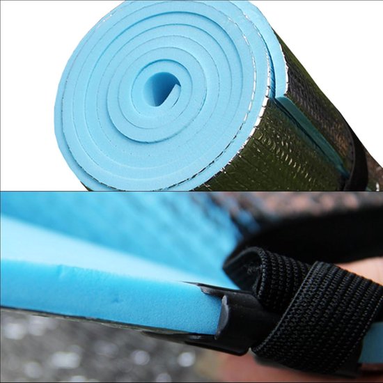 Trainingsmat Schuimrubber - Fitness Pad - Buiten Sporten - Waterdichte Aluminiumlaag - 180 x 50 cm - Grijs — afbeelding 4