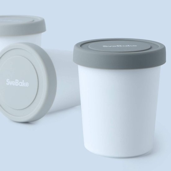 Ice cream container for ice cream 180 ml - set of 6 with lids made of silicone, container homemade for ice cream — afbeelding 2