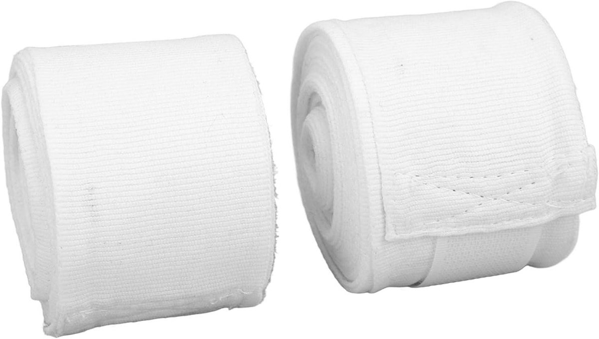 Boksen Handwraps Katoen - Sport Wraps Zwachtels - Handen Beschermen - Sneldrogend Semi Elastisch - 5 Meter - Wit