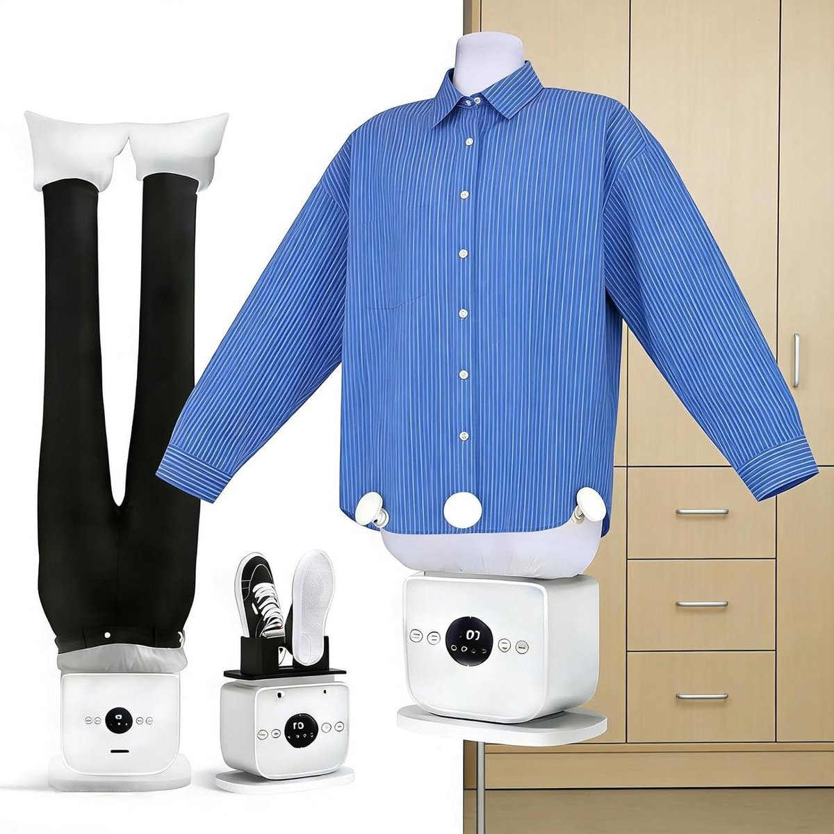 Automatische Strijkijzer - Kledingstomer Strijkapparaat - Kreukvrije Kleding Maken - Sneldrogend Technologie - 8 Minuten - Wit