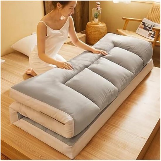 Japanse Vloermatras - Futonmatras Tatamimat - Comfortabel Slapen - Extra Dik Ontwerp - 120x190cm - Groen — afbeelding 5