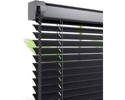Metalen Jaloezieën - Horizontale Raambekleding - Licht Reguleren - 25mm Lamellen - 130x130 cm - Zwart