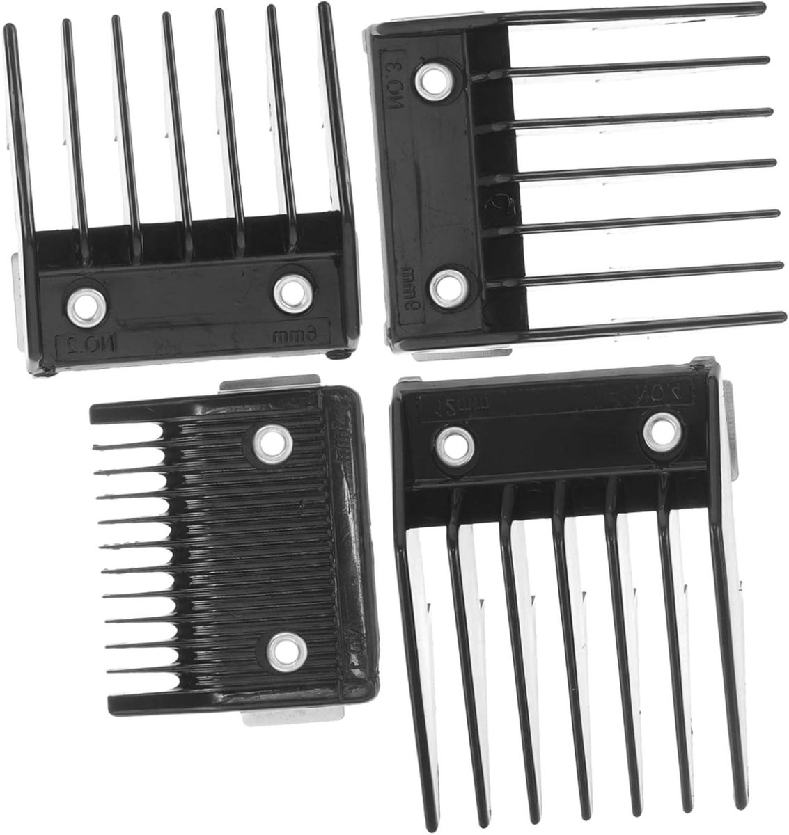 Tondeuse Beschermers - Haar Opzetkammen - Nauwkeurig Knippen - Metalen Limietontwerp - 4 Stuks - Zwart