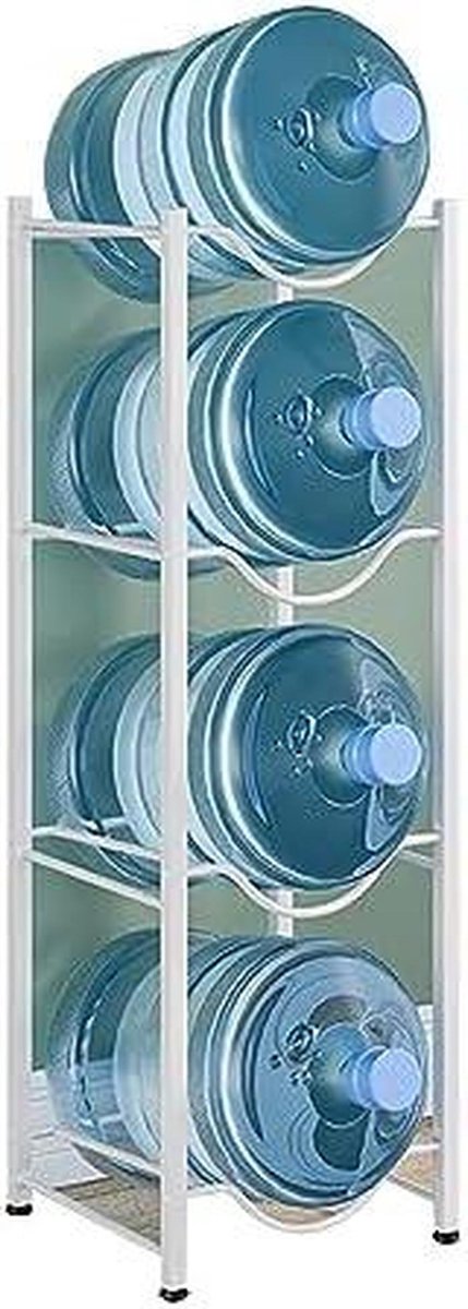 Waterfleshouder - Flessenrek - Ruimte Optimaliseren - Stapelbaar Dubbele Rij - 34x34x105cm - Wit