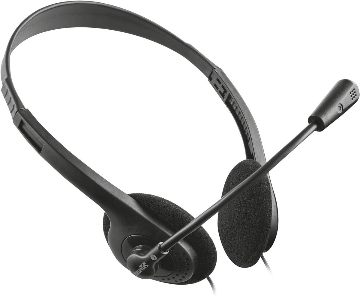 Chat headset - PC headset microfoon - Online communicatie - Verstelbare microfoon - 35 mm aansluiting - Zwart