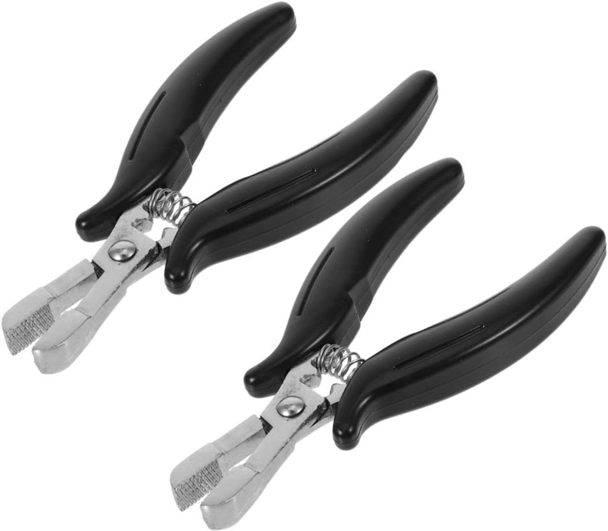 Groeftangen Verlengklemmen - Haarverlengingstangen Salontangen - Haarstyling Toepassen - Net-tandontwerp - 15 cm - Zwart