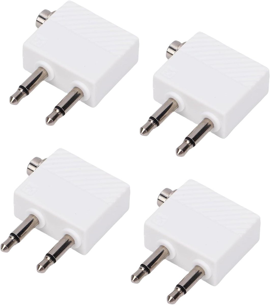 Hoofdtelefoon Adapter - Vliegtuig Adapter - Reizen - Dubbele Jack Connectie - 2 stuks - Wit