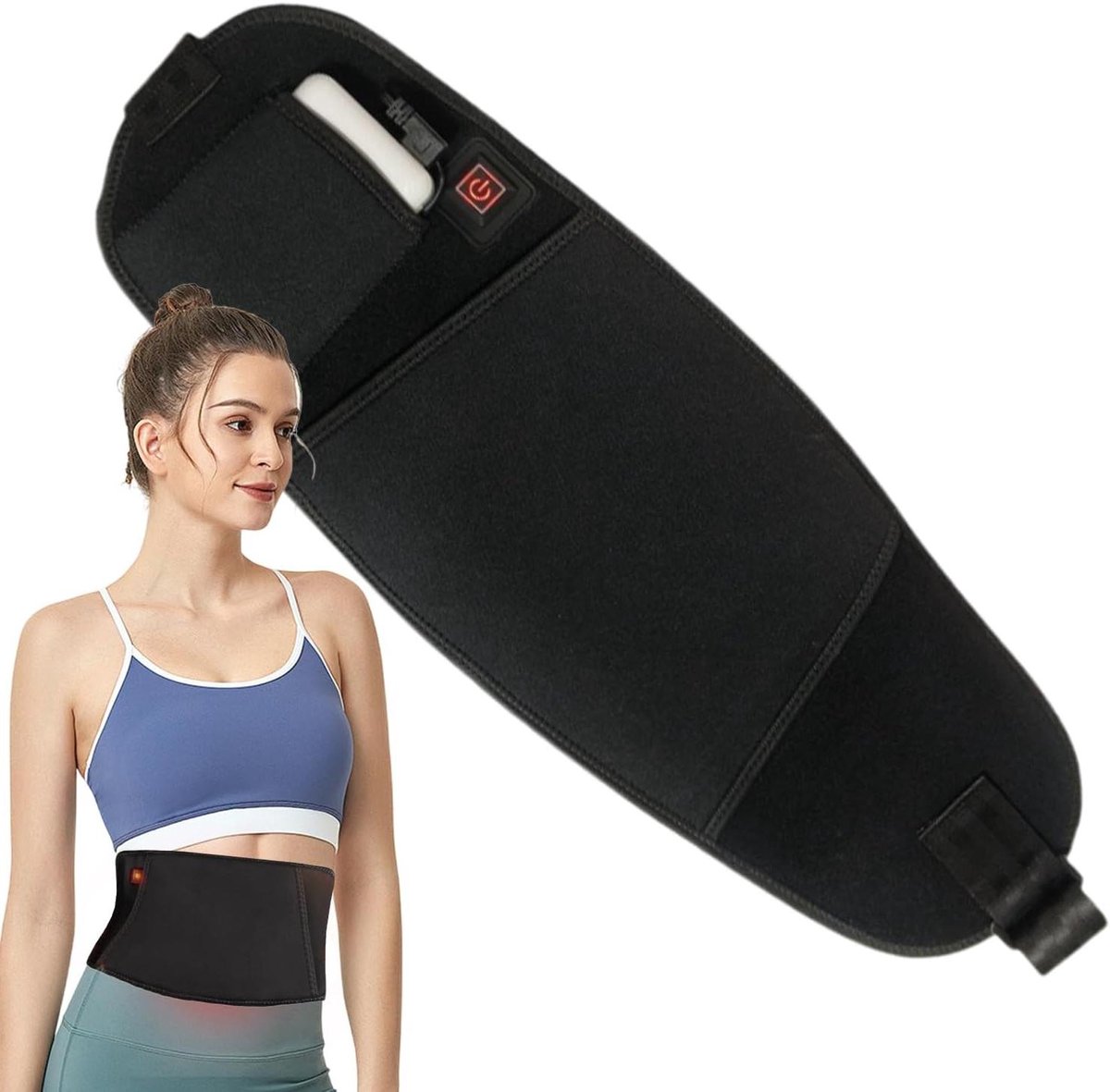 Verwarmingsriem - Heupkussen - Spierontspanning - Ver-infrarood technologie - 51 cm - Zwart