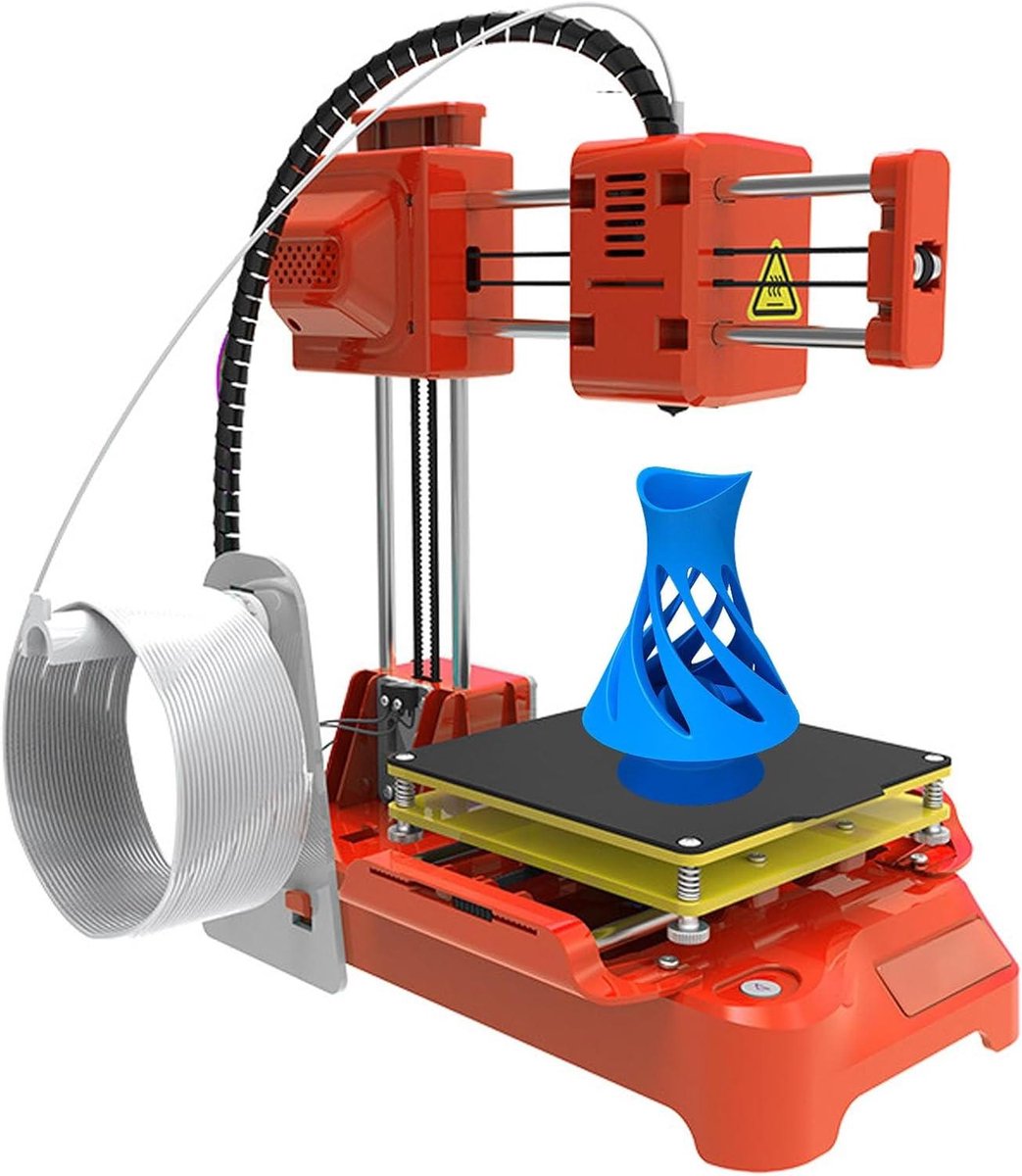 3D Printer - Mini Printer - Huiswerk Maken - Stille Werking - 32 x 27 x 10 cm - Oranje