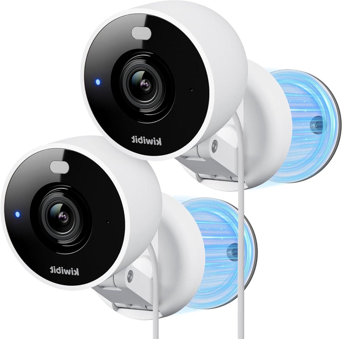 Bewakingscamera Binnen Buiten - Huisdiercamera Babyfoon - Huis Beveiligen - Magnetische Bevestiging AI Detectie - 3 meter kabel - Wit