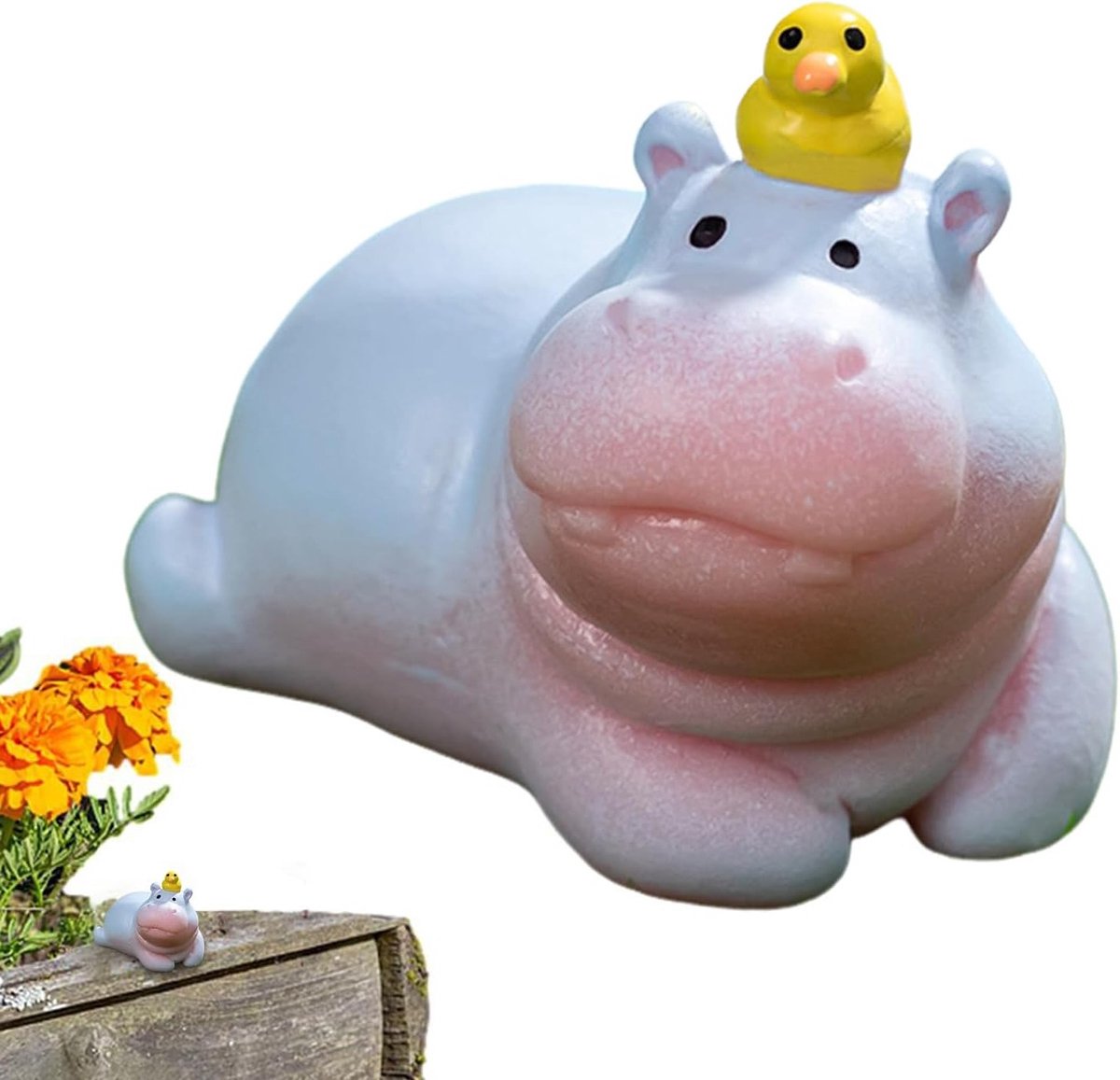 Nijlpaard Beeldje - Dier Decoratie - Woonkamer Aankleden - Artistiek Vakmanschap - Miniatuur Formaat - Hoofdeend
