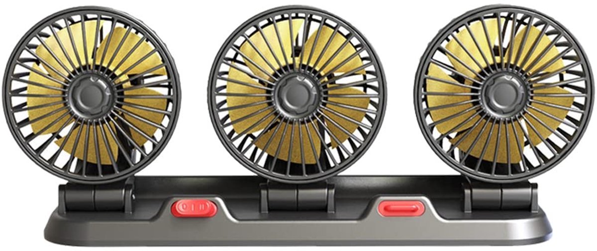 OmGoods - Dailygoody - Autoventilator - Draaibaar - USB Aangedreven - Zwart en Grijs - Koeling - Voor Auto, SUV, RV en Boot