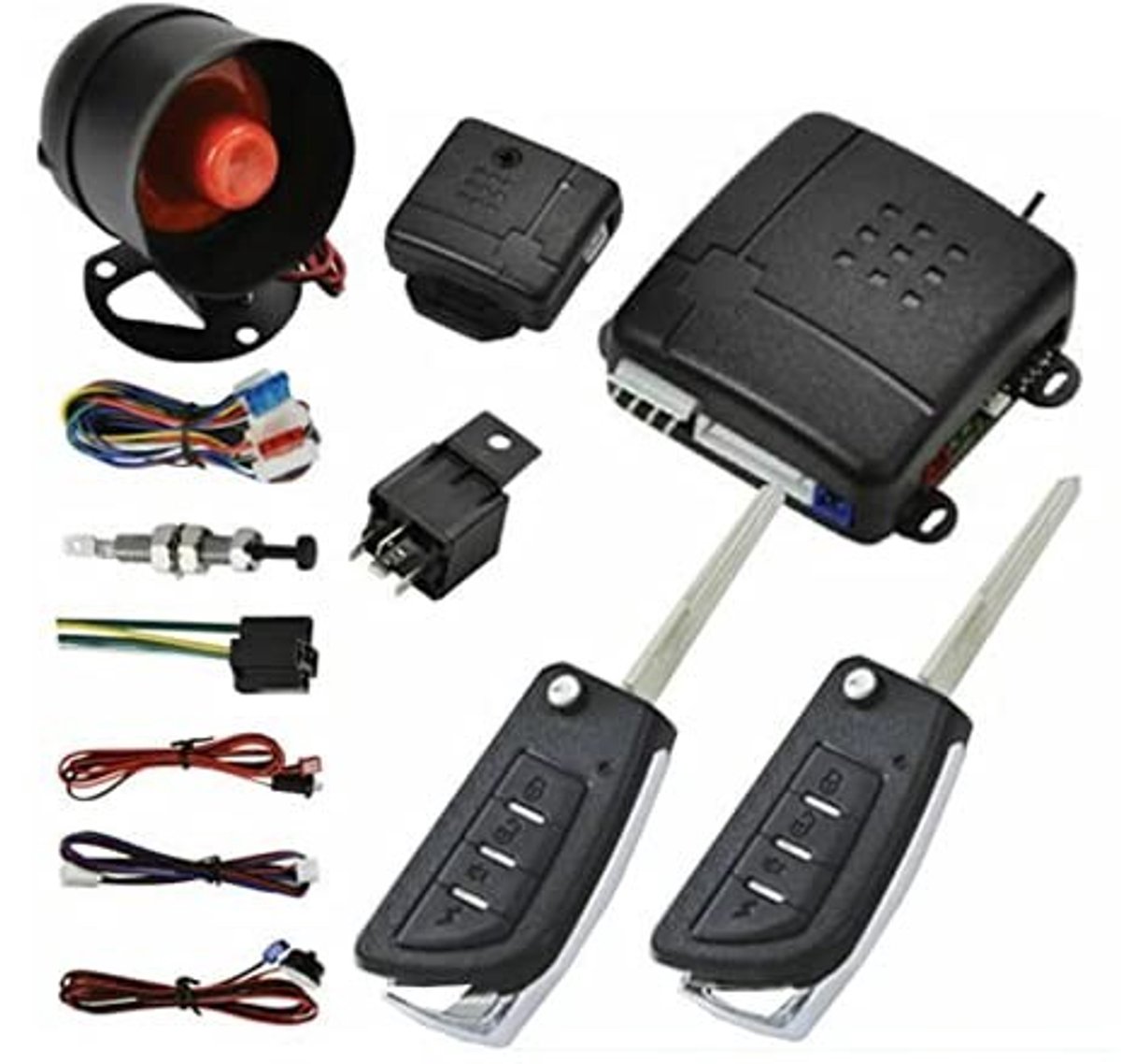 OmGoods - Dailygoody - Centraal autoslot - Universele afstandsbediening - Diefstalbeveiliging - Compact - Schoksensor - Geschikt voor auto - Inclusief 2 afstand...
