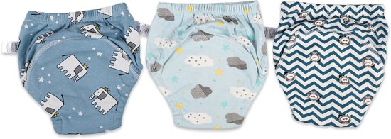 Bummy - Zindelijkheidsbroekjes - Oefenbroekjes zindelijkheid - 3 Stuks - Maat S (8-11kg) - Trainingsbroekjes - Wasbaar & Waterdicht - Zacht Premium Katoen - REACH-getest