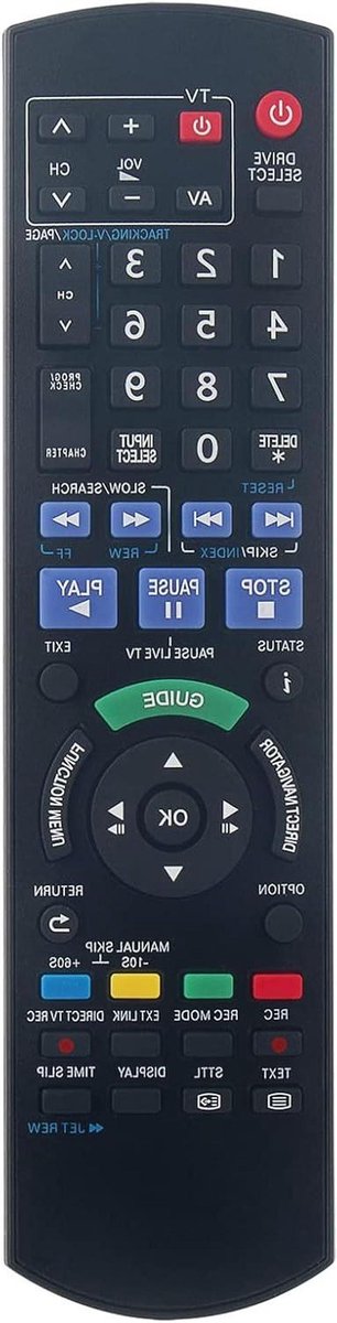 Vervang Afstandsbediening - Universele Bediening - TV Bediening - Direct Gebruiksklaar - 10 Meter Bereik - Zwart