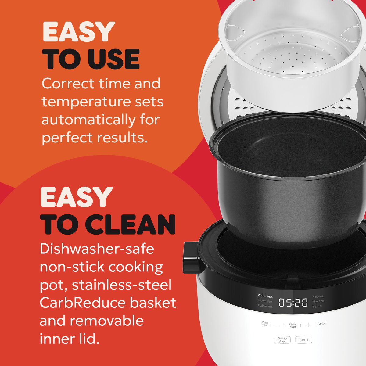 Instant Pot Rijstkoker & Stomer 2,8L - 4-in-1 Multicooker - Slowcooker - Sauteren - CarbReduce Technologie – foto 4