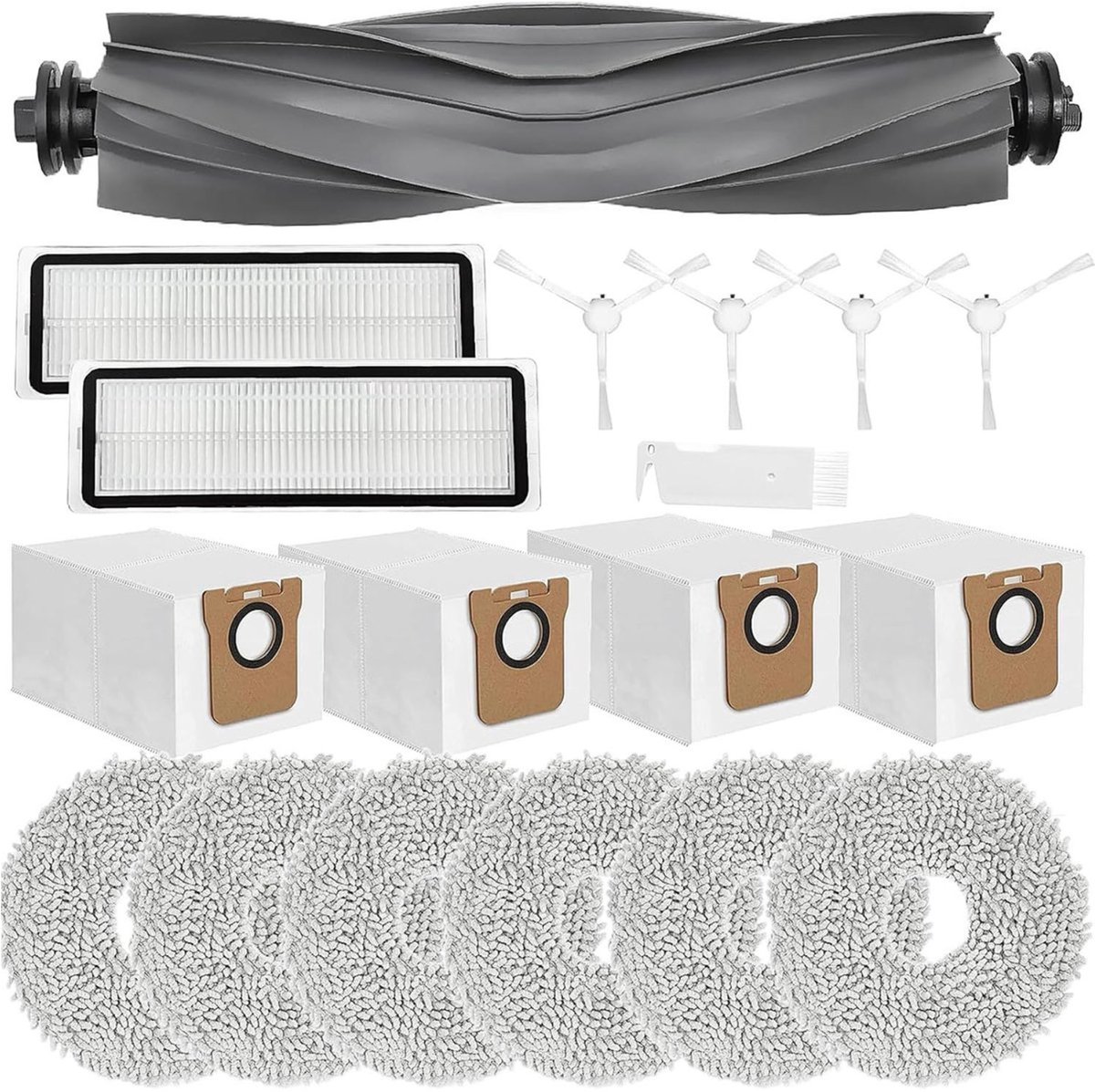 ZENC® Accessoireset Geschikt voor Xiaomi X20+, X10+ & Dreame L10s Pro Gen 2, L10s Ultra, L10 Ultra, L10 Prime - Robotstofzuiger - Onderhoudsset - HEPA-filters - Borstels - Stofzakken - Dweilpads