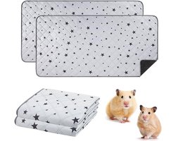 Wasbare Kooimat voor Knaagdieren - 60x120cm - Grijs Sterrenpatroon