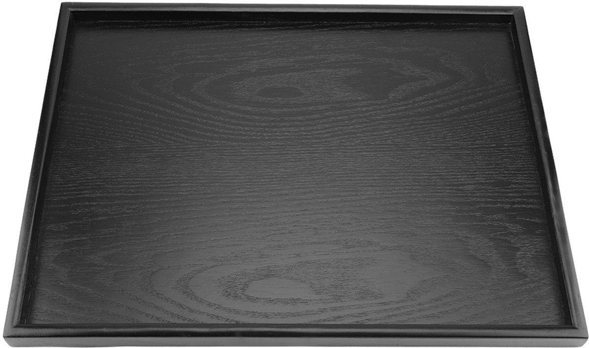 Keuken dienblad - keuken dienbladen - Rechthoekige serveertray - Rechthoekig dienblad - Houten koffie- en theeblad - Rechthoekig massief houten dienblad - Zwart - 40×30 cm