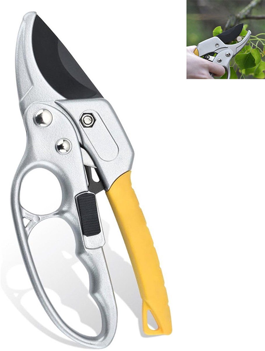 Snoeischaar - Snoeischaar voor bloemen - Snoeischaar voor fruitbomen - Tuinschaar - Blad van SK5-staal - Ergonomische handgreep - Geschikt voor het snoeien van takken in tuinen, fruitbomen en bonsai - Geel