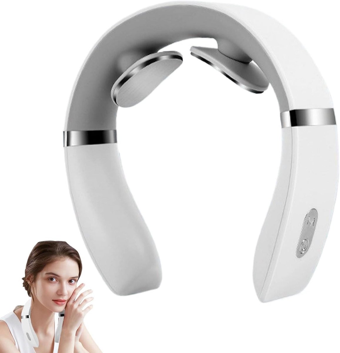 Nekmassageapparaat - Schoudermassager - Spierontspanning - 10 Massagemodi - 16 cm - Wit