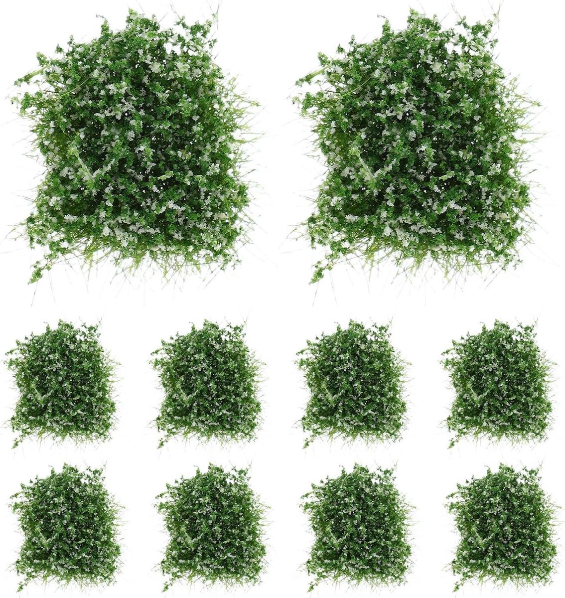 Miniatuur Gras Tufts - Kunstgras Clusters - Modelbouw Diorama - Realistische Simulatie - 10 Stuks - Groen