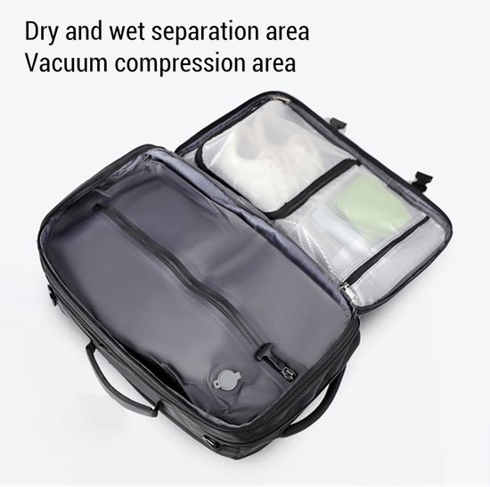 Vacuüm Rugzak - Compressie Tas - Reis Opslag - Met Ingebouwde Pomp - 35 Liter - Zwart — afbeelding 5