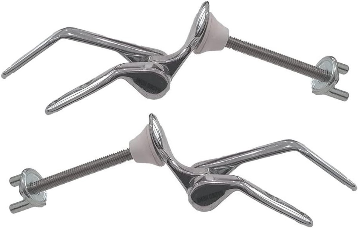 Toiletbril Scharnieren - WC Bril Bevestiging - Toilet Reparatie - 45 Graden Hoek - Set van 2 - Chroom