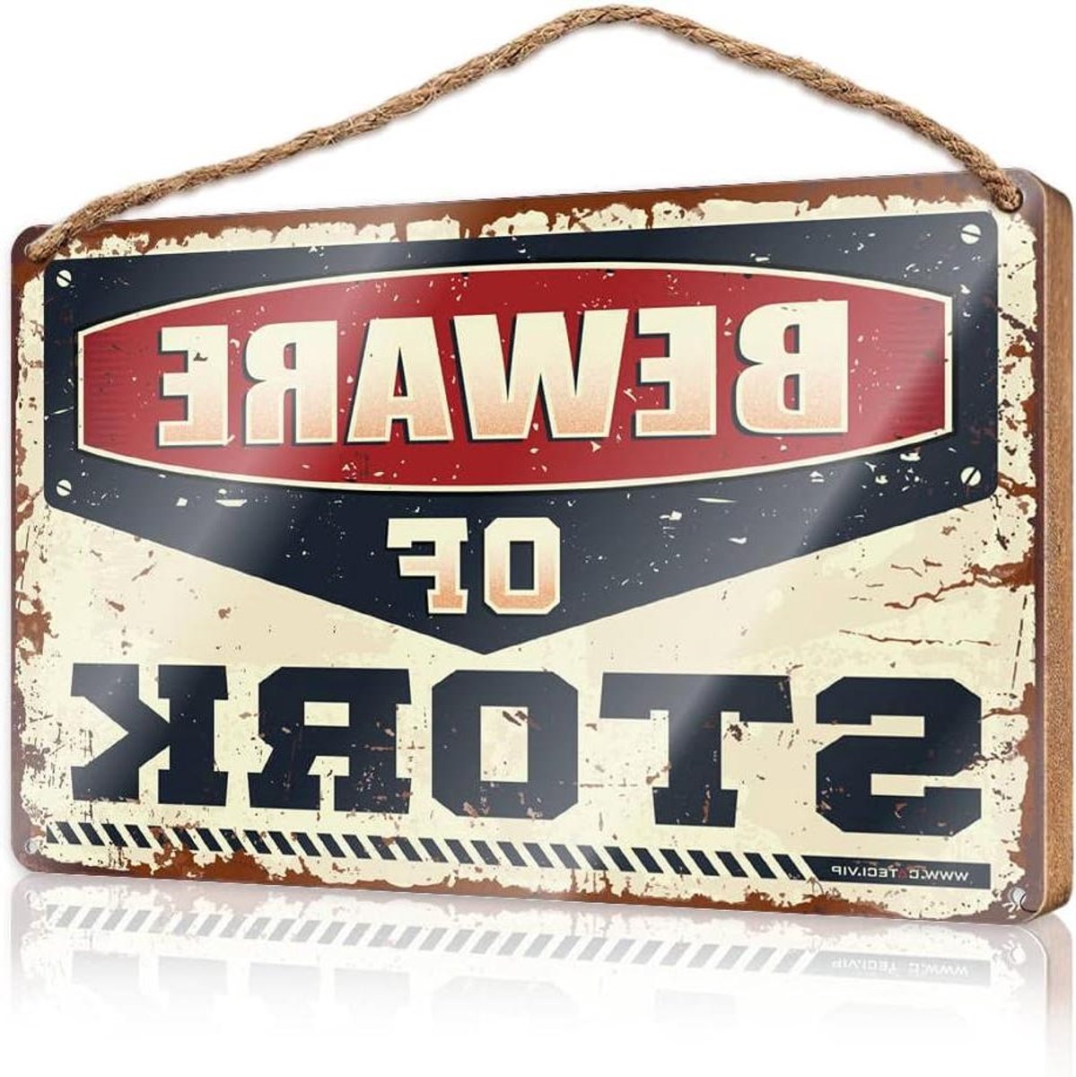 Houten Deurbord - Rustiek Bord - Waarschuwing Tonen - Handgemaakt Hout - 20 x 30 cm - Niet gespecificeerd