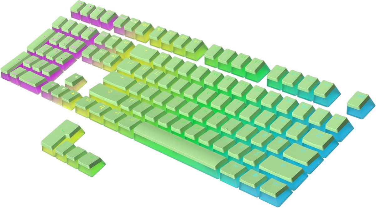 Pudding Toetsen - Keycaps Set - Gaming Toetsenbord - Double Shot PBT - 112 stuks - Pistache
