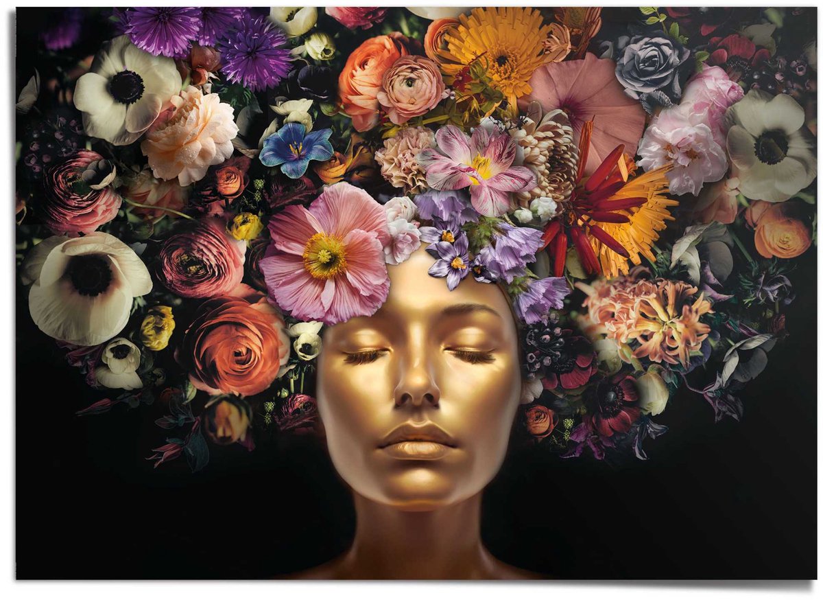 REINDERS XXL Poster Serene Golden - 100 x 140 - Papier - REINDERS