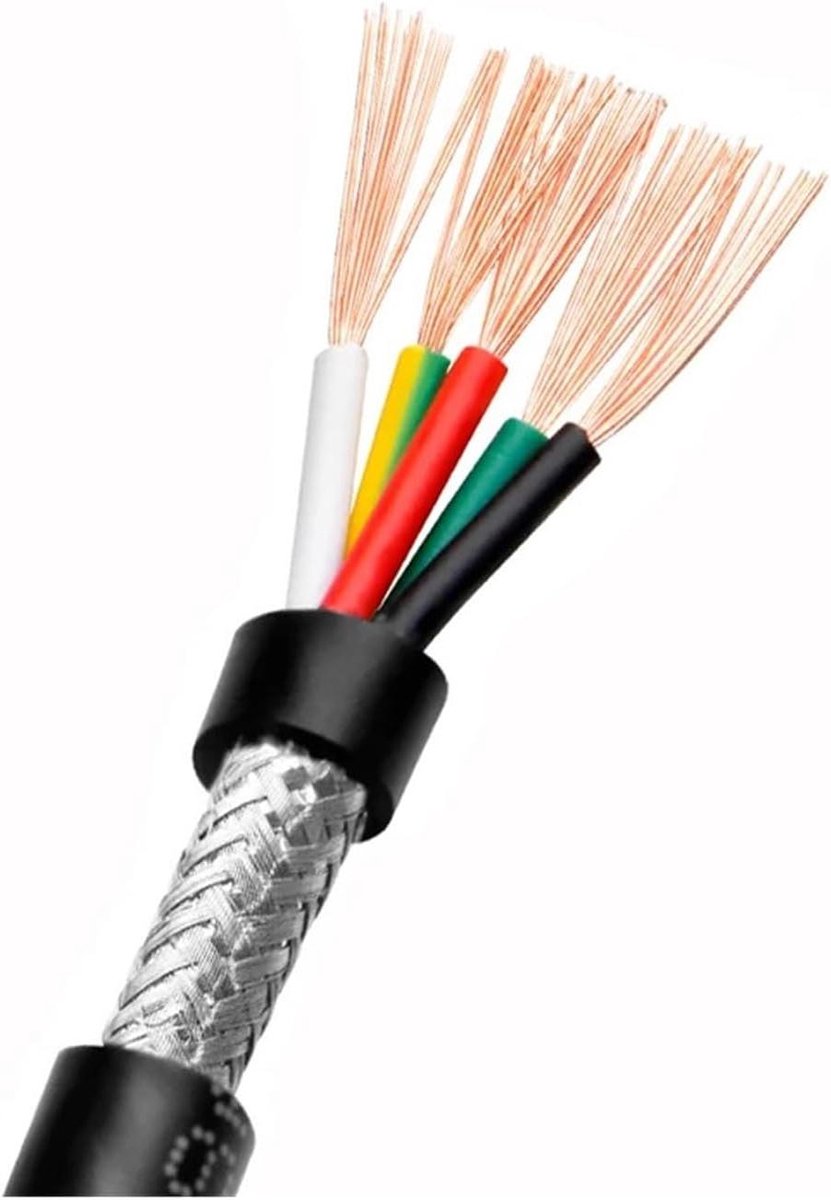 Afgeschermde kabel - Signaalkabel stuurdraad - Stabiele stroom - Dubbele afscherming - 2 meter - Zwart