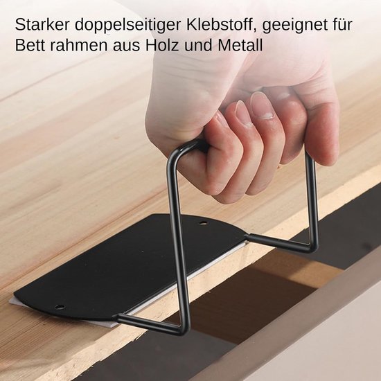 Matrashouder - Antislip steun - Stabiel slapen - Roestbestendig staal - 2 stuks - Zwart — afbeelding 3