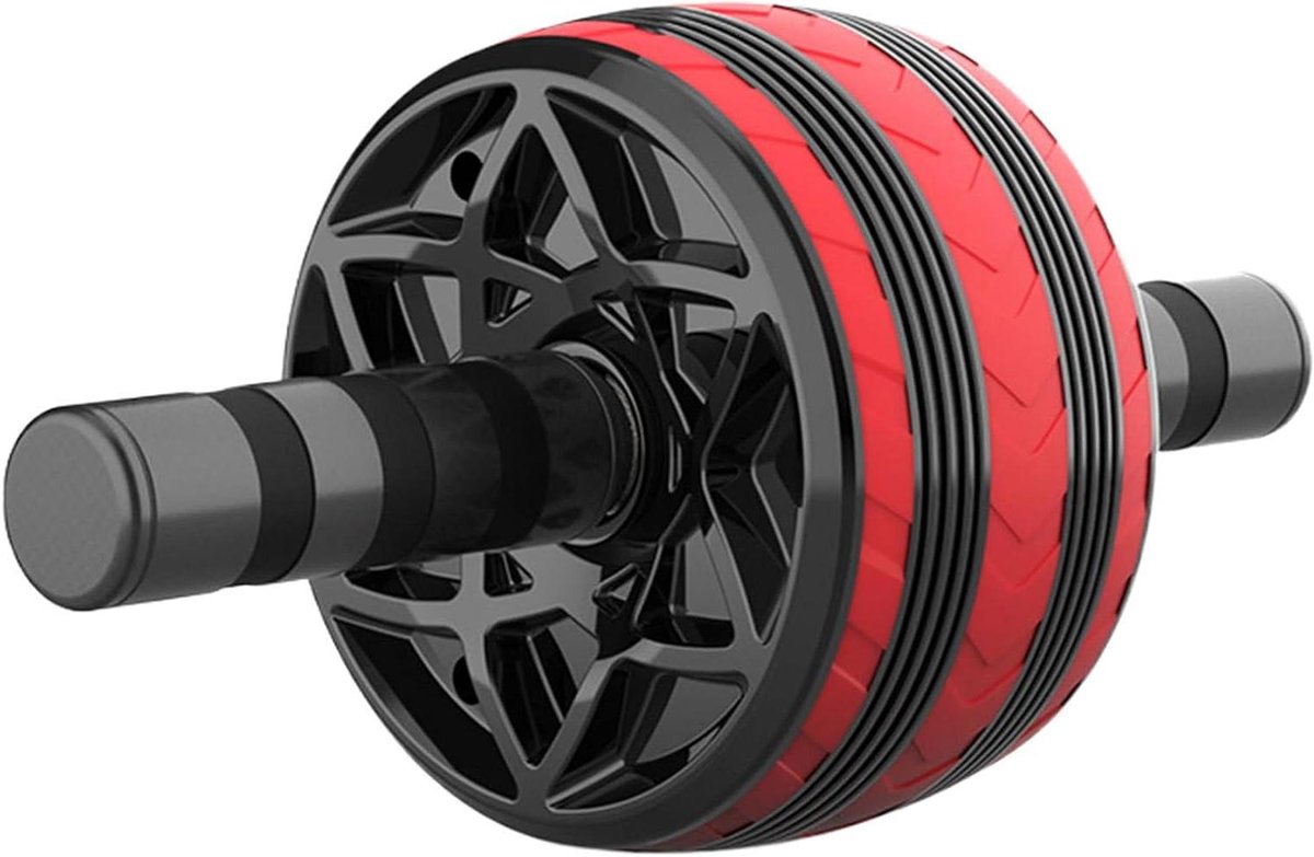 Buikspierwiel - Core trainer - Thuis trainen - Automatische rebound - 21 x 17 x 15 cm - Rood