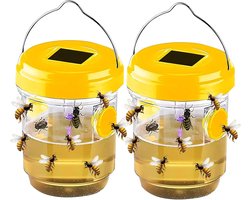 Aziatische hoornaarval, 2 stuks zonne-energie Aziatische hoornaarval, buiten hangende val voor wespen en hoornaars, geschikt voor tuin en balkon