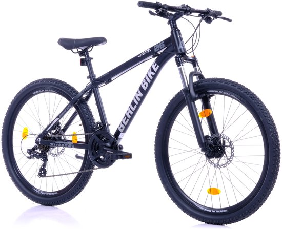 Berlin Bike MTB - Mountainbike 26 inch - 21 versnellingen Shimano - Framemaat: 38 cm - Zwart/Zilver — afbeelding 2