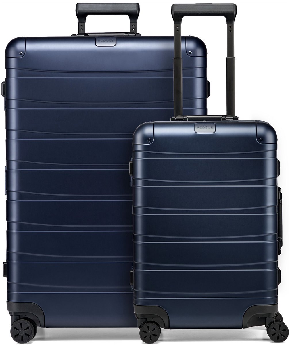 Redolz Pro Aluminium 4 wielen Kofferset 2-delig - Harde bagage - TSA slot - deep blue