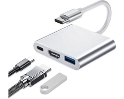 USB C naar HDMI Adapter 4K 30Hz - Multiport Type C Converter voor Snelladen, Geschikt voor MacBook, Chromebook, Android Telefoons en Projectoren
