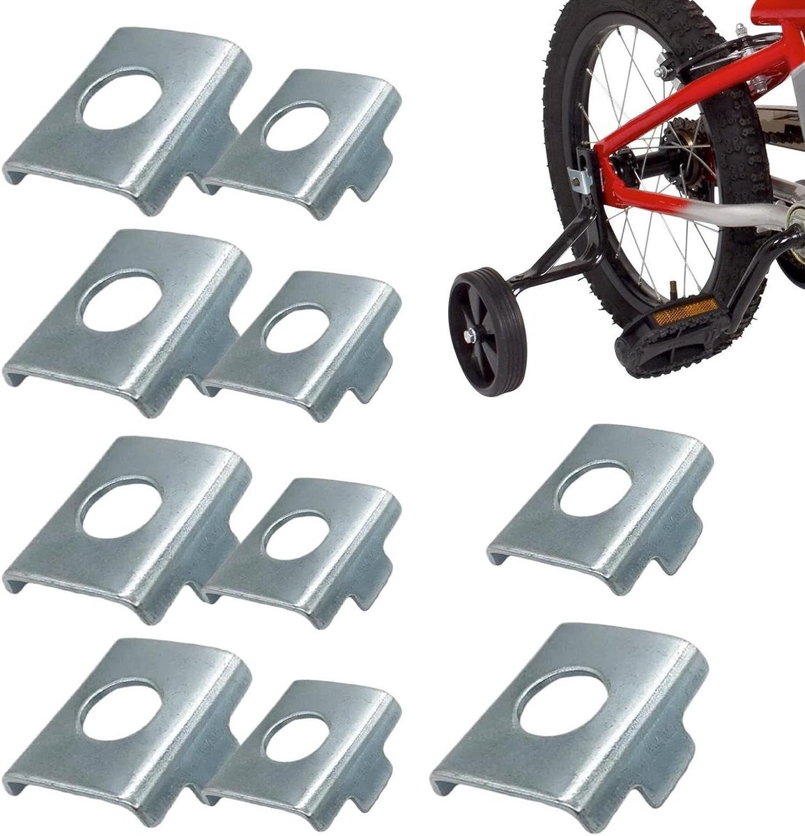 Fiets Stabilisatoren - Hulpwielen Set - Kinderen Leren Fietsen - Stalen Frame Constructie - 10 Delig - Multicolor