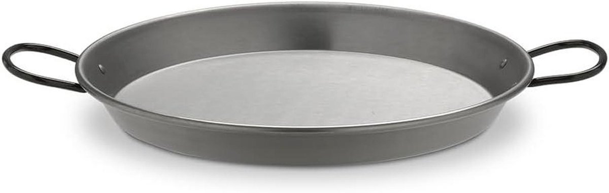Paella Pan - Kookpan Steel - Klassieke Gerechten Maken - Geschikt Voor Inductie - 32 cm - Zilver