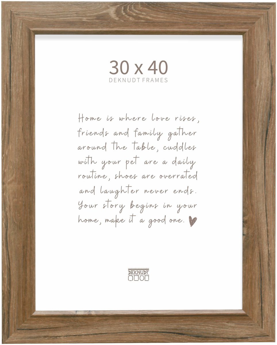 Deknudt Frames fotolijst S48SH4 - bruine houttint - breed - 30x40 cm donkerbruin,generfd