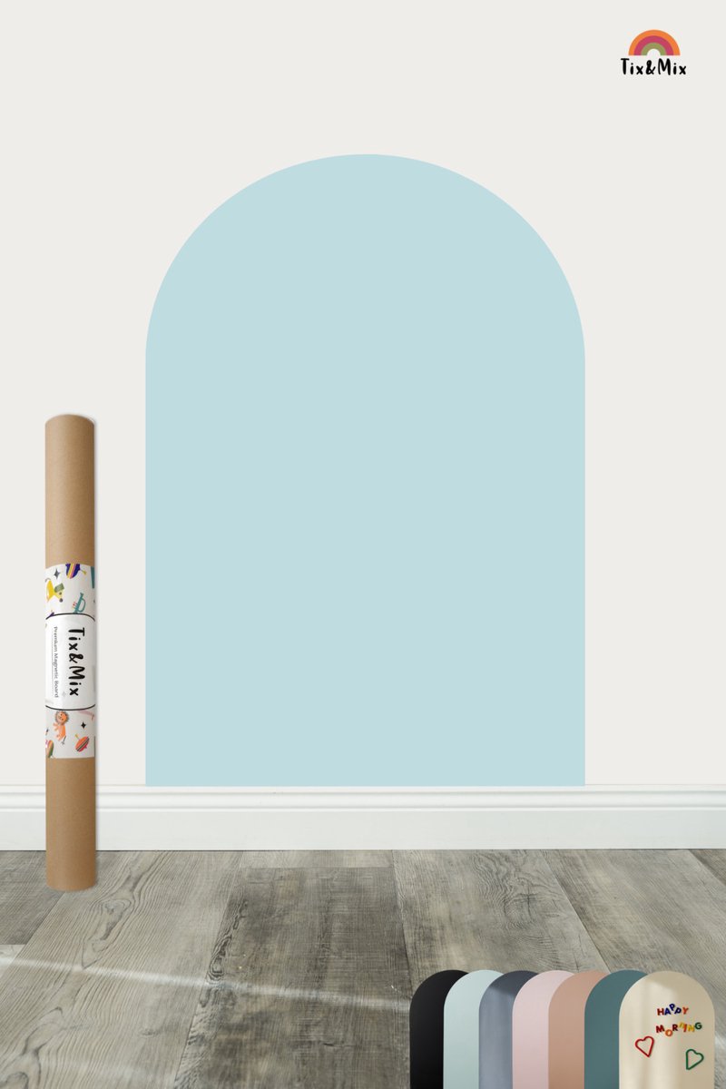 Tix & Mix - magnetische wandsticker - Wall board - inclusief 2 krijtjes - Blue Dream - licht blauw