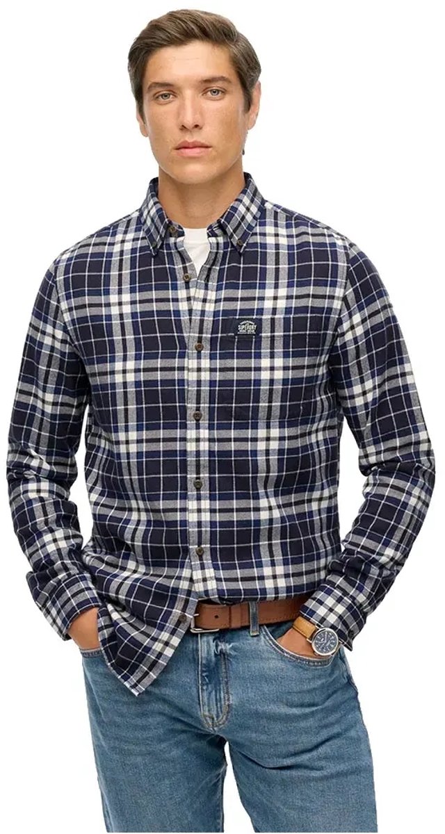Superdry Katoenen Lumberjack Overhemd met Lange Mouwen Heren Lange mouwen shirts Driekleurige Ster