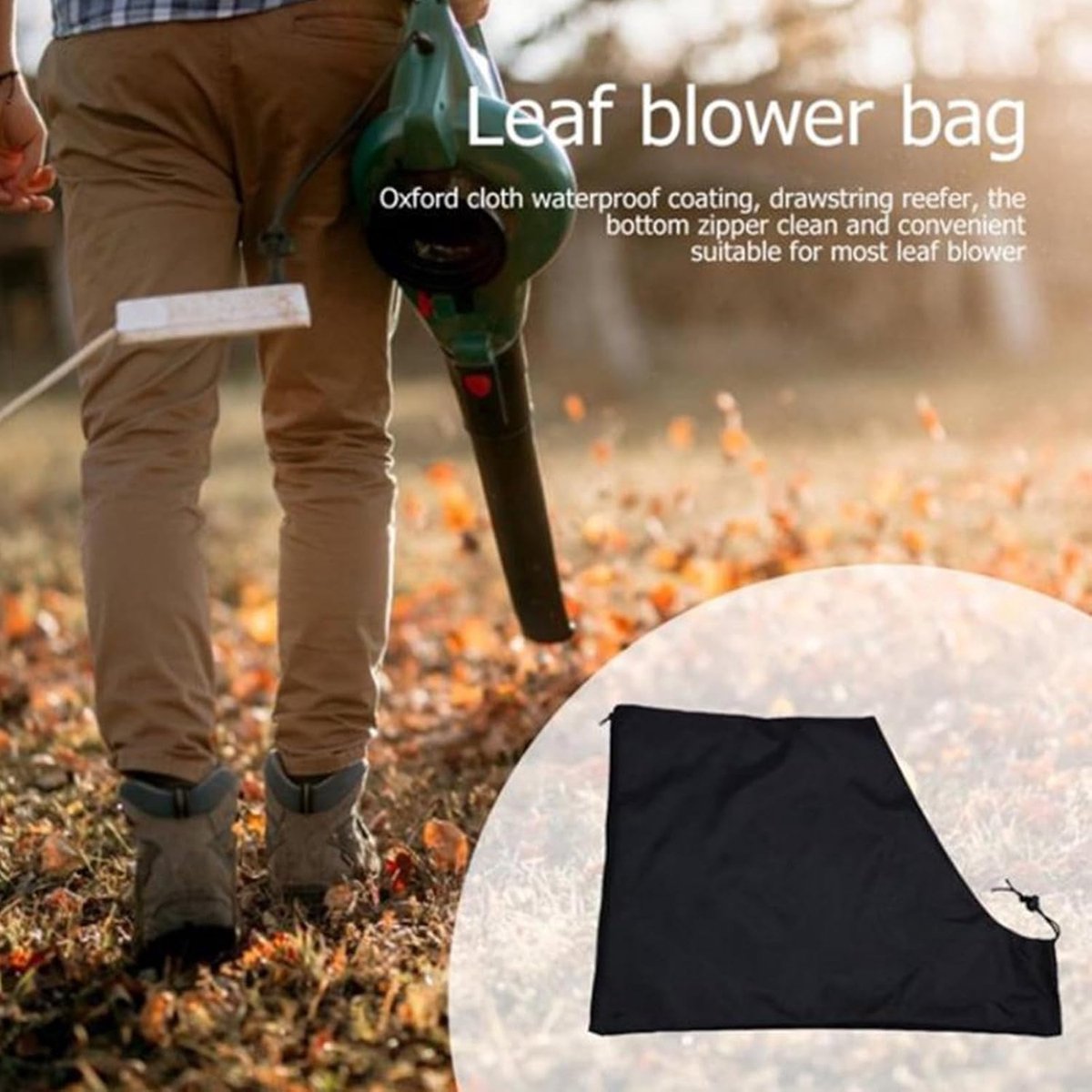 Bladblazer Zak - Vervangtas Tuin - Efficiënt Opruimen - Waterdicht Oxford Materiaal - 35 x 44 x 60 cm - Zwart