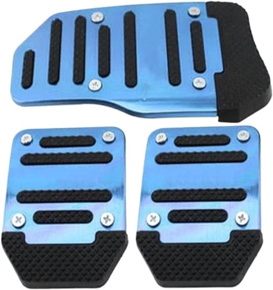 Autopedalen Set - Pedaalhoezen Auto - Verbeter Rijcomfort - Antislip Aluminium - Universeel - Rood Blauw Zilver — afbeelding 5