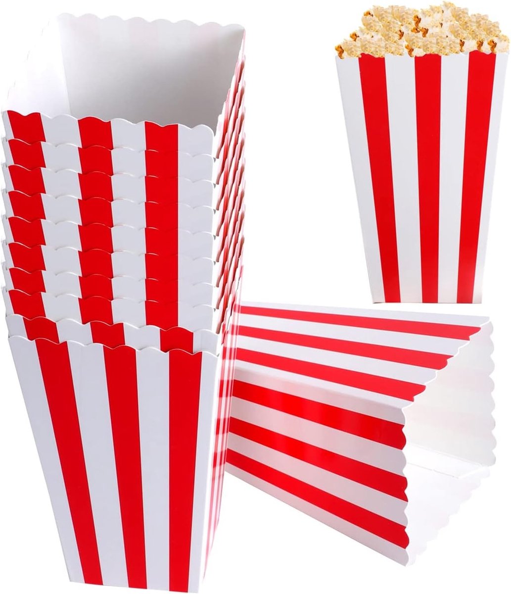 20 Stuks Popcorn Dozen voor Snacks, Chips en Pretzels - Ideaal voor Feesten en Bruiloften