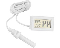 Digitale Thermometer en Hygrometer met Externe Probe voor Binnen en Buiten, Ideaal voor Terrarium en Huisdieren, Meet Temperatuur en Vochtigheid