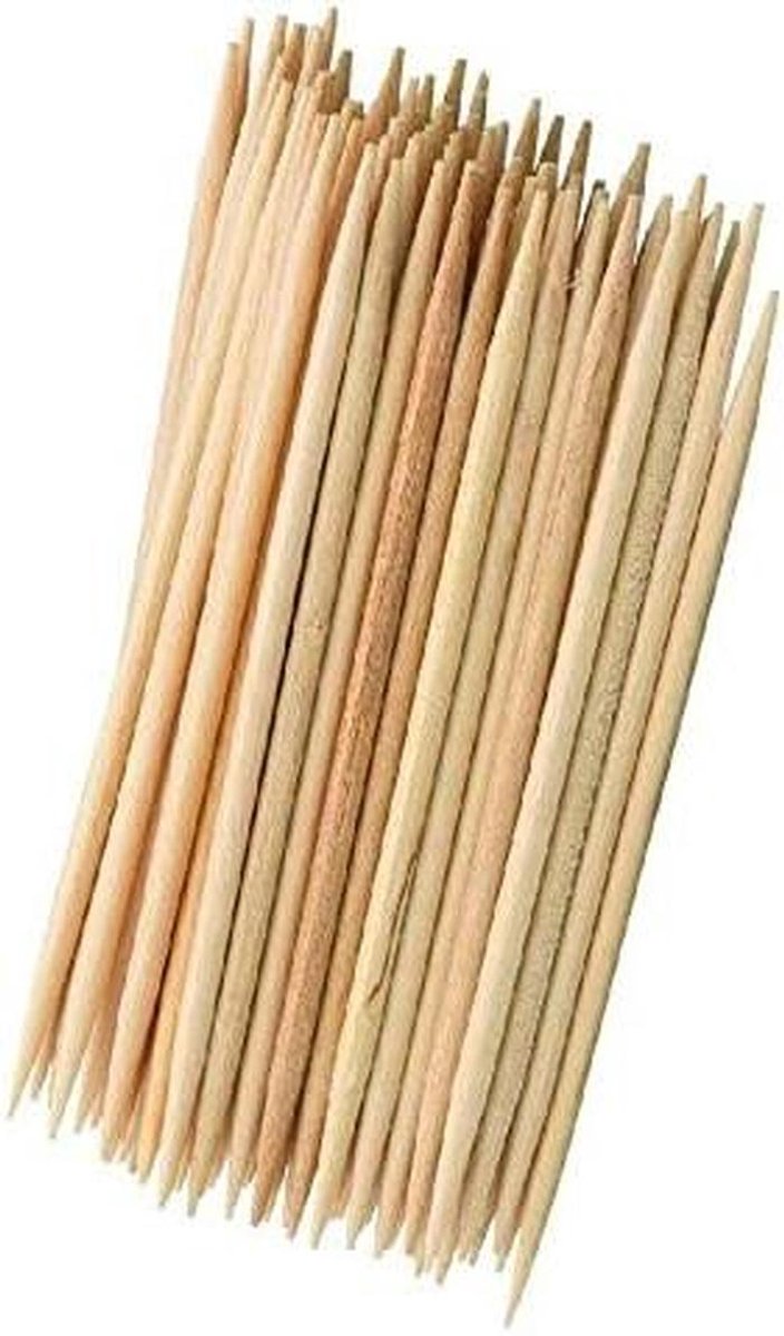 Houten Tandenstokers - Houtjes Prikkers - Hapjes Serveren - Dubbelzijdig Geslepen - 6.5 cm - Beige