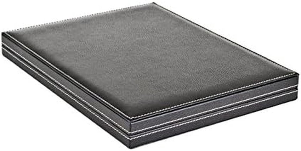 Muntencassette - Muntenmap - Verzamelen - Luxe lederlook - 298 x 243 mm - Zwart