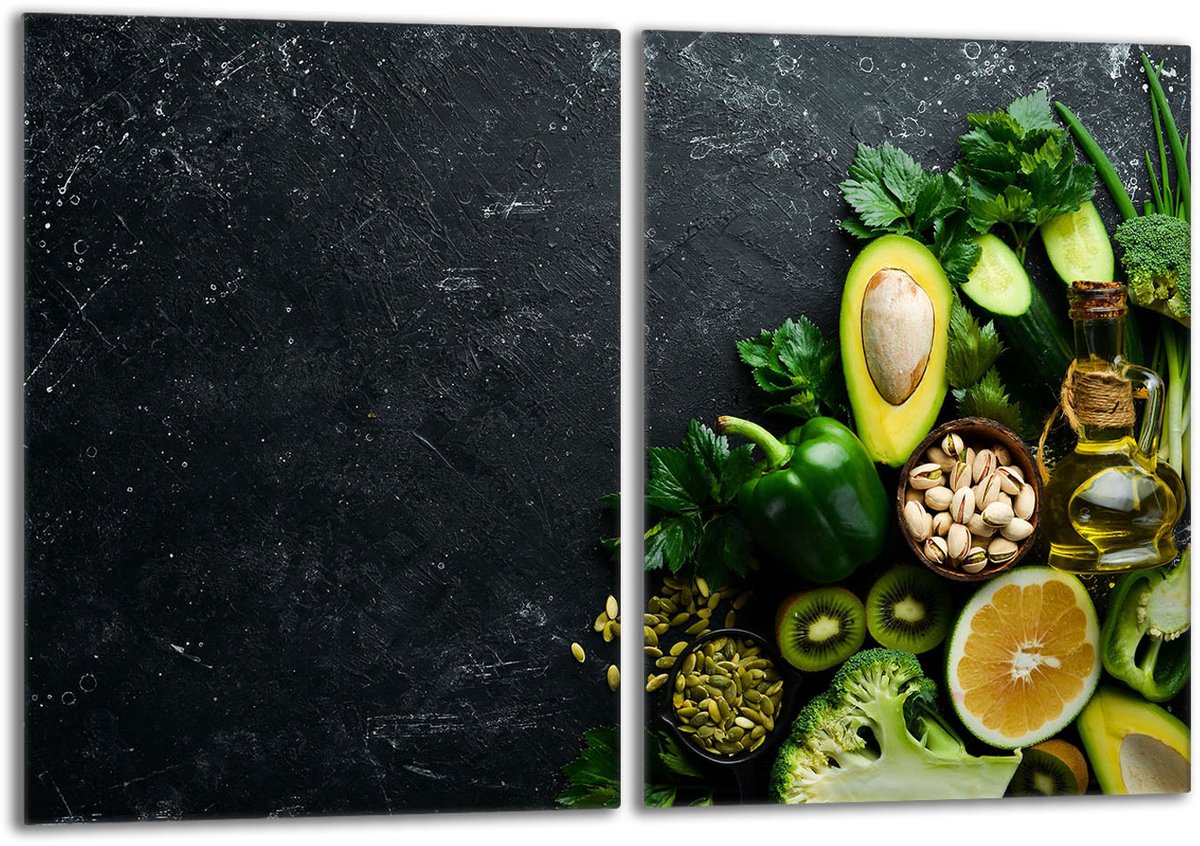 TMK ArtDeko - Serie Avocado - Glazen Beschermplaat - 2x40x52 cm - Gehard Glas